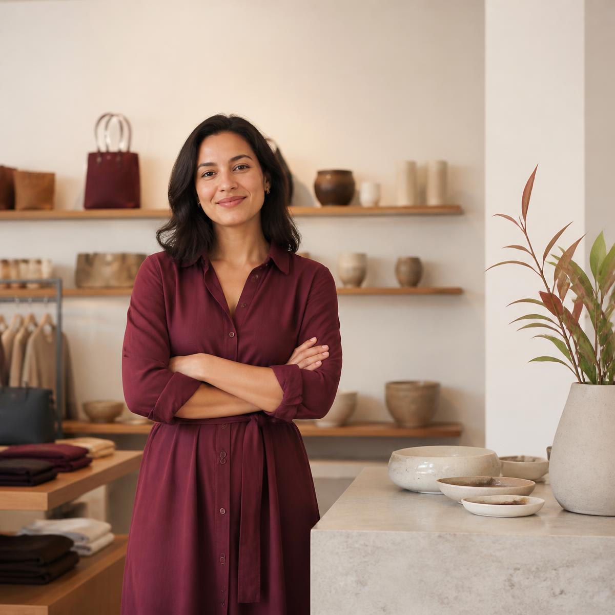 Empreendedora em sua loja
